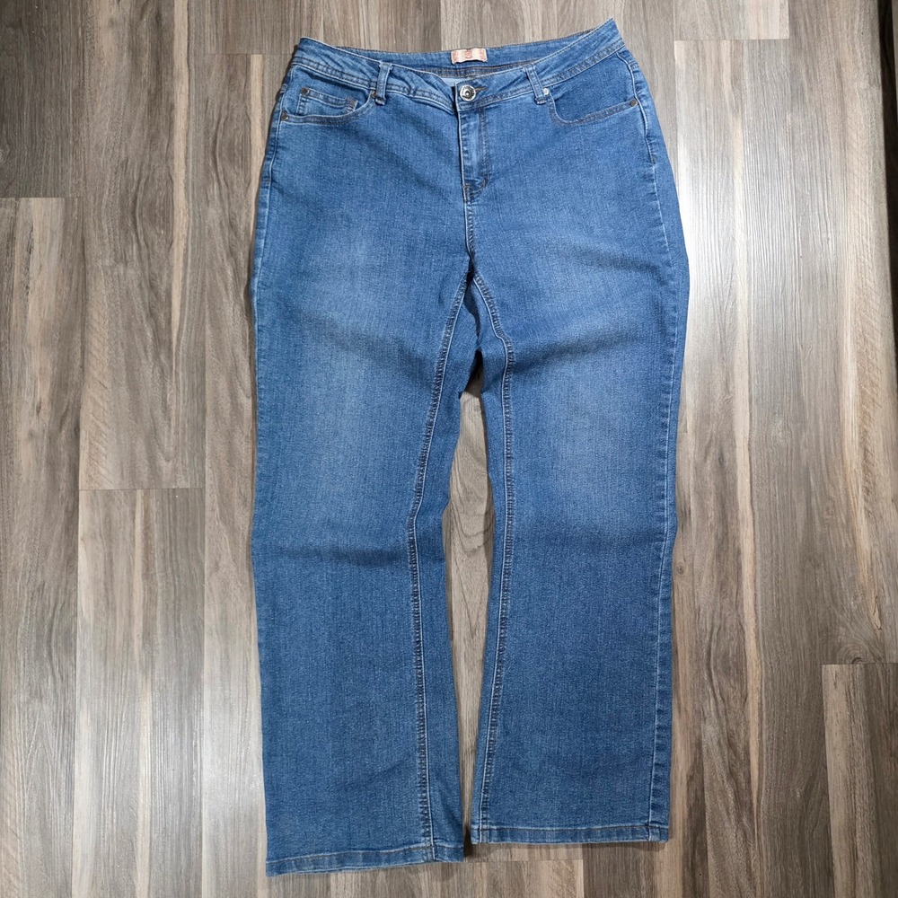 Not Your Daughters Jeans NYDJ Straight Leg Blue Denim Jeans Size 10A Medium Wash